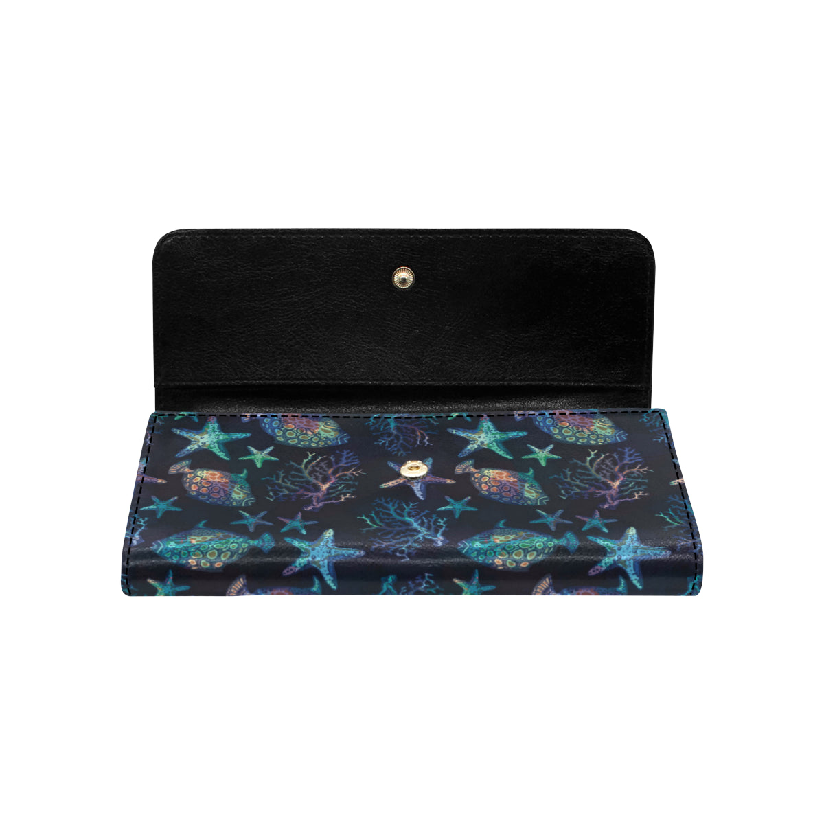 Starfish Pattern Print Design 01 Women's Trifold Wallet