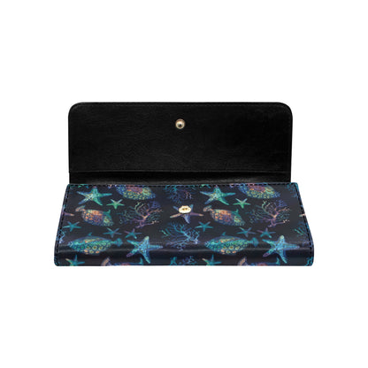 Starfish Pattern Print Design 01 Women's Trifold Wallet