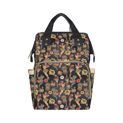 Hula Dancers Hawaiian Style Pattern Print Design 0 Diaper Bag Backpack