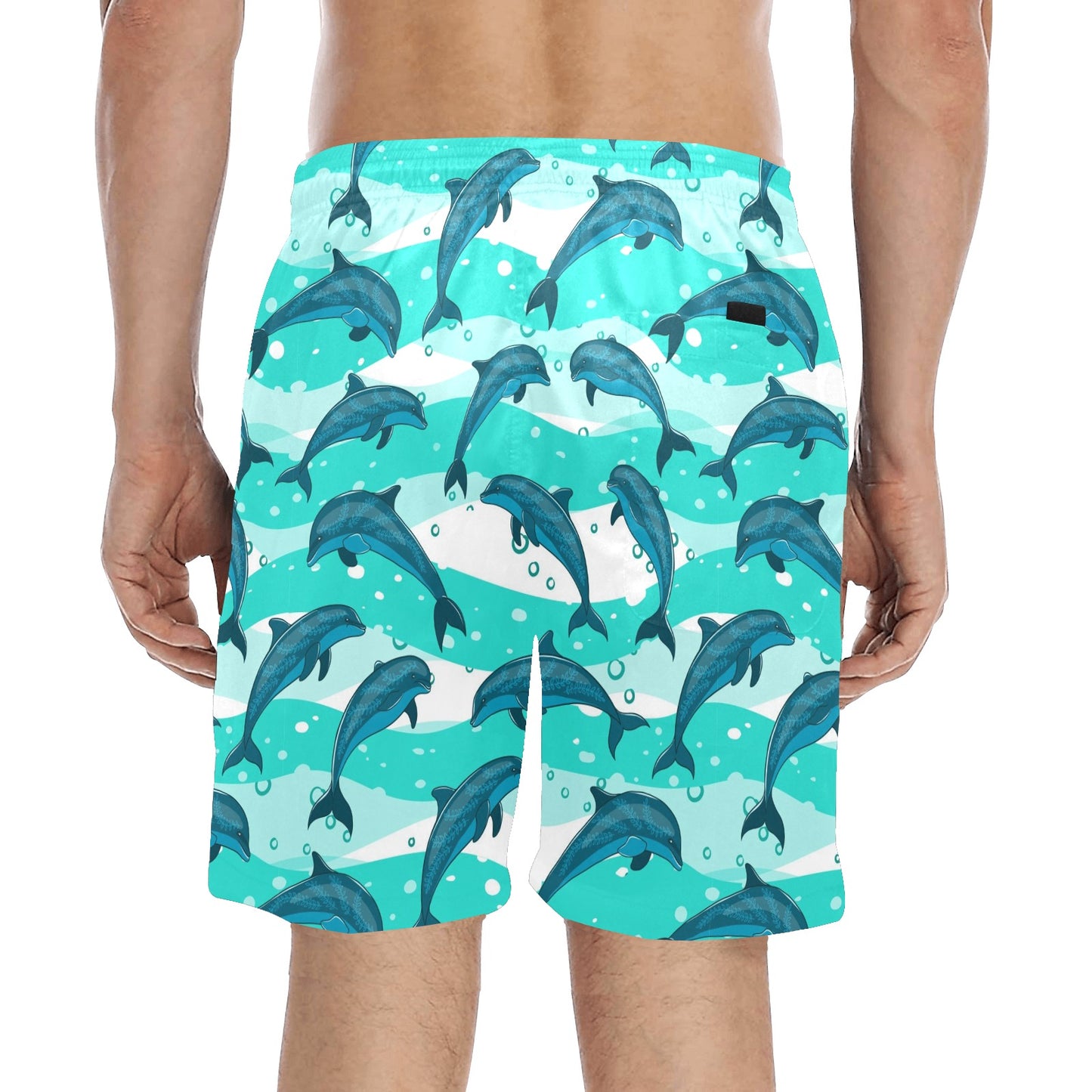 Dolphin Design Print Pattern Men's Swim Trunks Beach Shorts