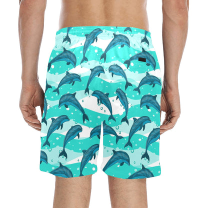Dolphin Design Print Pattern Men's Swim Trunks Beach Shorts