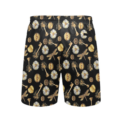Steampunk Dragonfly Design Themed Print Men's Swim Trunks Beach Shorts