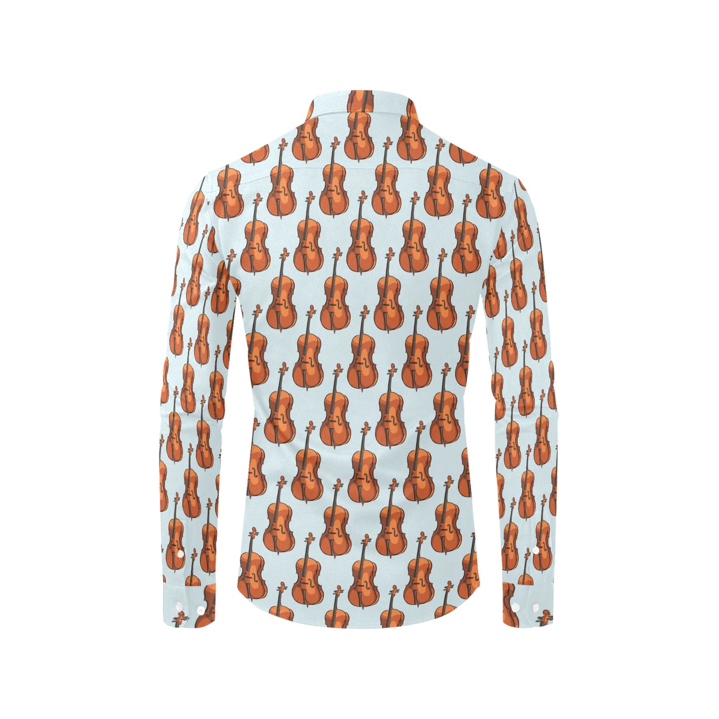 Violin Print Design LKS406 Men's Long Sleeve Dress Shirt
