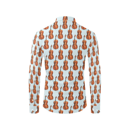 Violin Print Design LKS406 Men's Long Sleeve Dress Shirt
