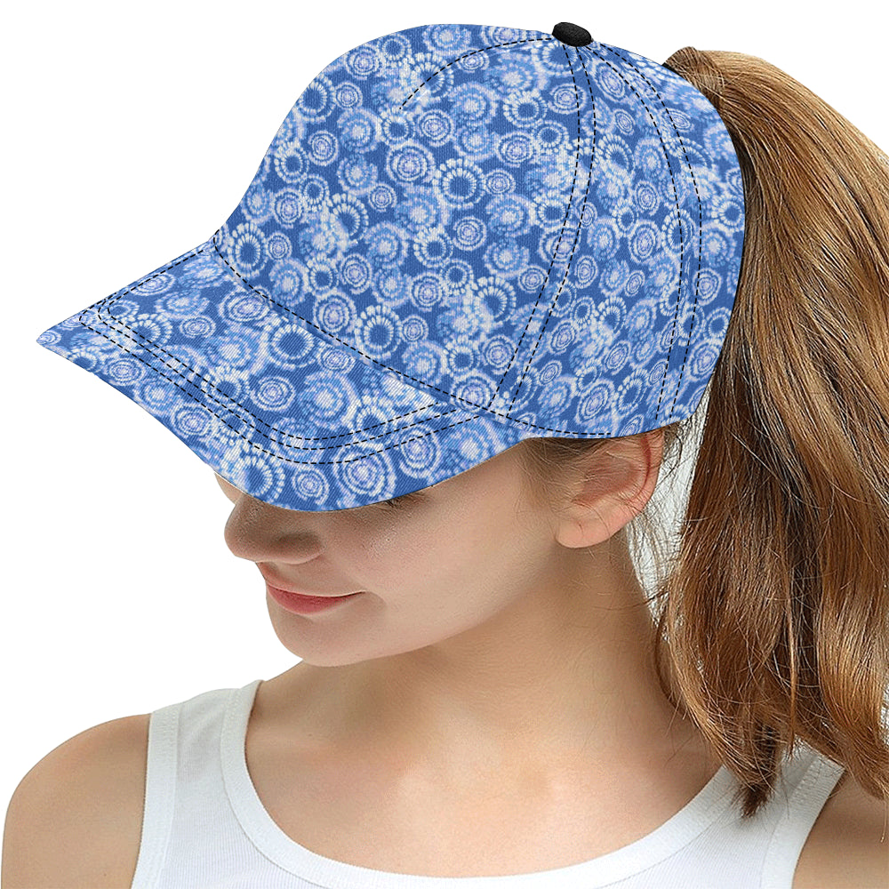 Tie Dye Blue Design Print Snapback Cap