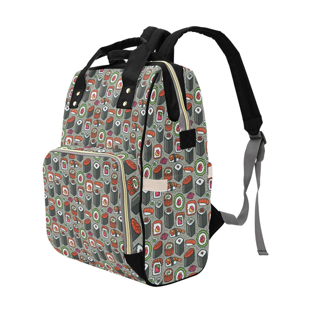 Sushi Print Design LKS301 Diaper Bag Backpack