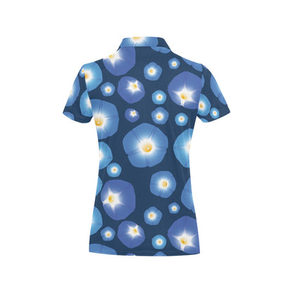 Morning Glory Pattern Print Design 02 Women's Polo Shirt