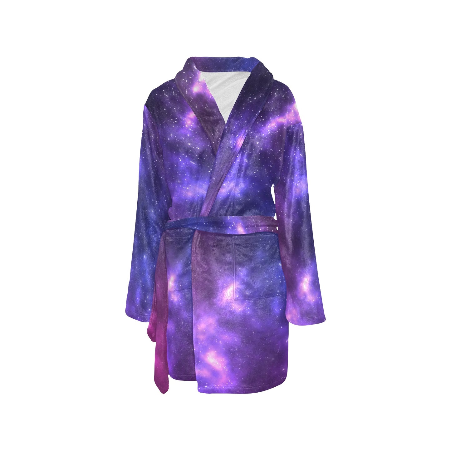 Celestial Purple Blue Galaxy Women's Fleece Robe