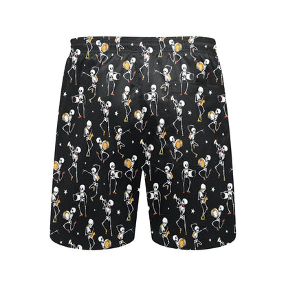 Skeleton Dance Print Men's Swim Trunks Beach Shorts