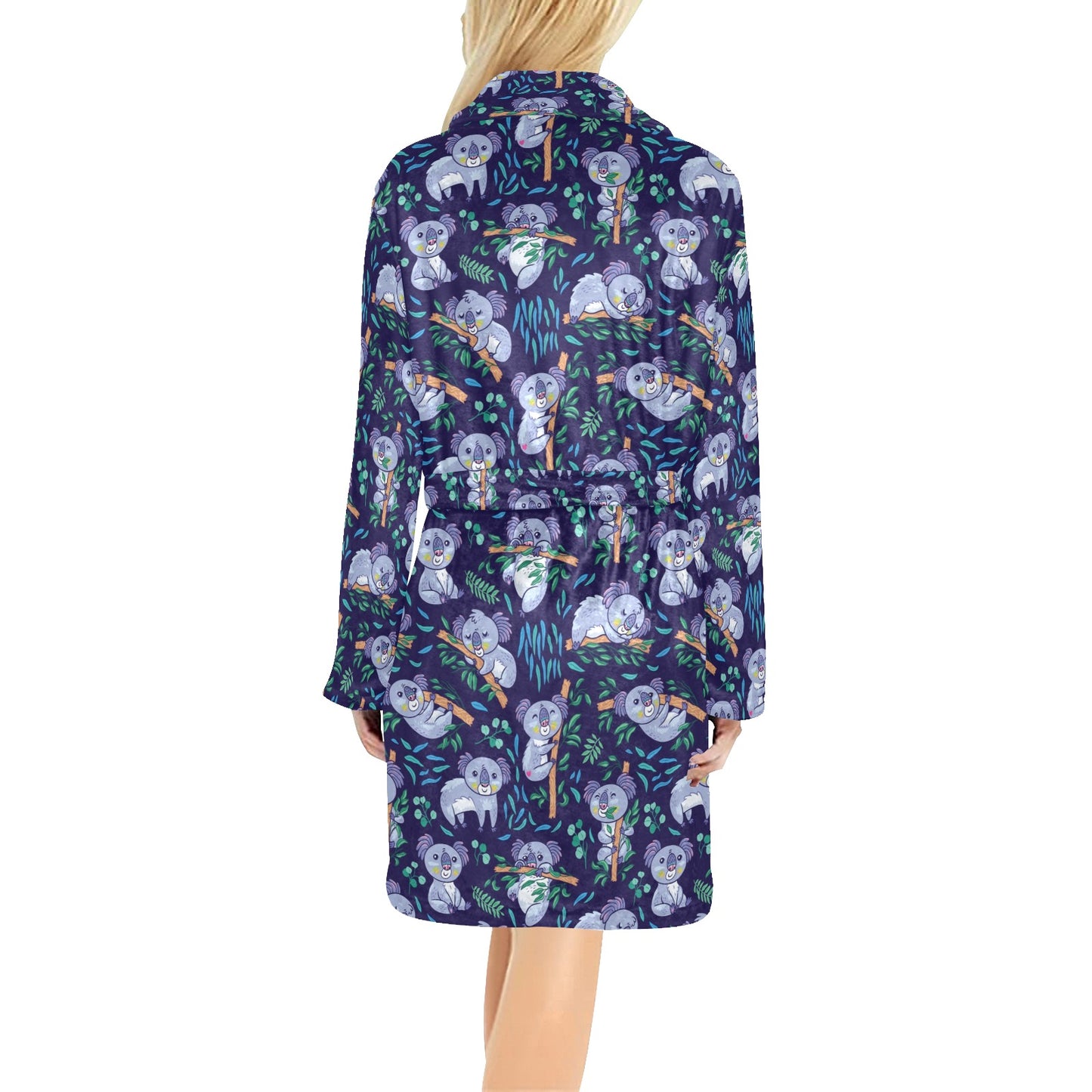 Koala Themed Design Print Women's Fleece Robe