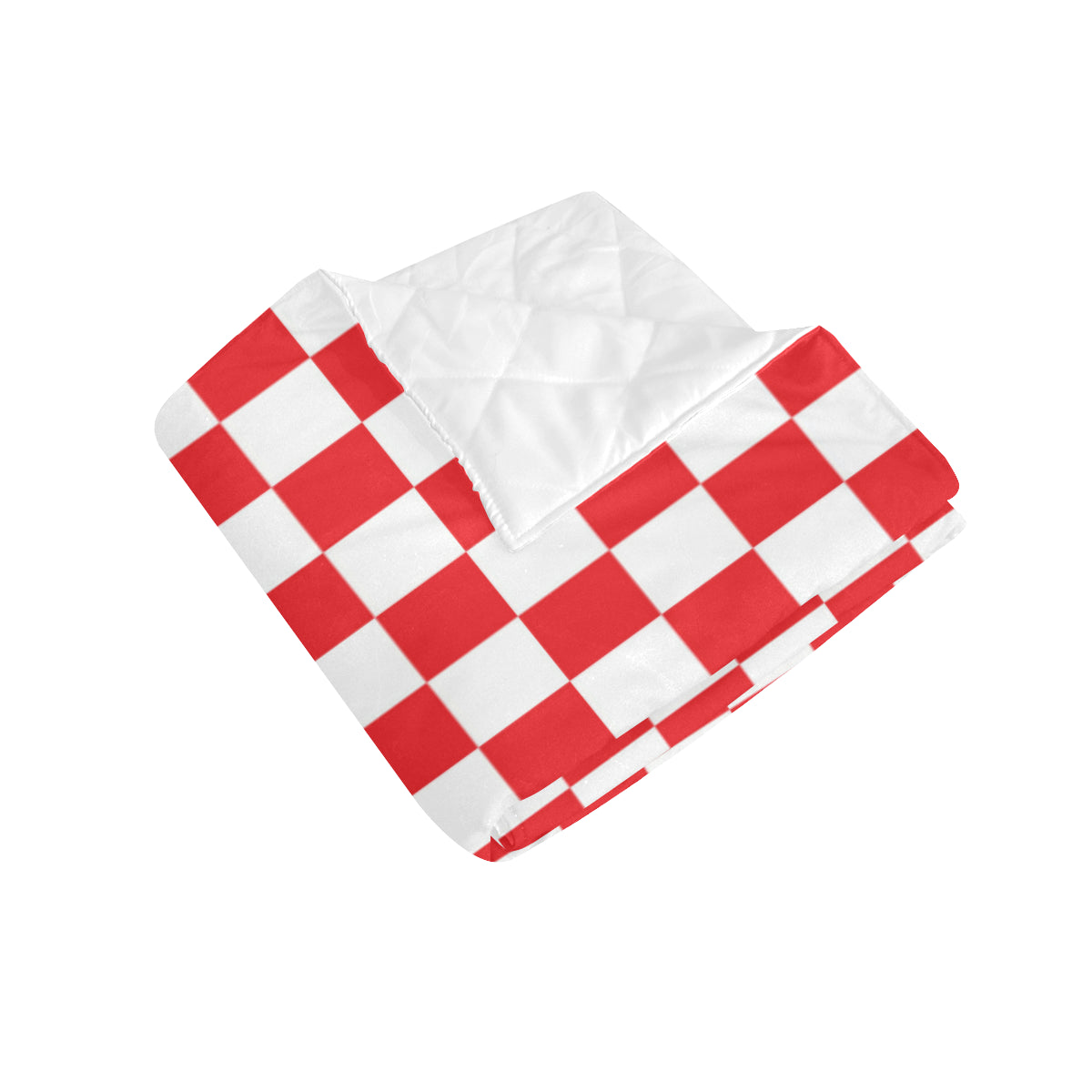 Checkered Red Pattern Print Design 04 Premium Quilt