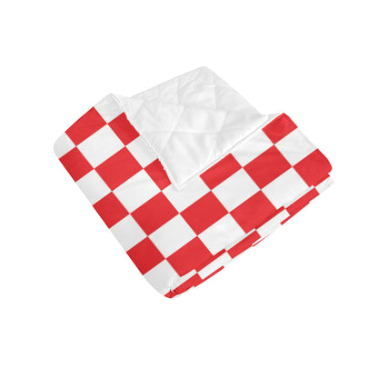 Checkered Red Pattern Print Design 04 Premium Quilt
