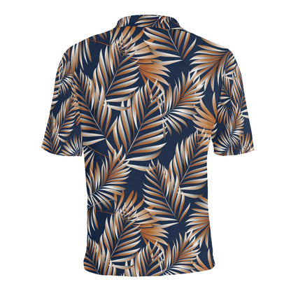 Tropical Flower Pattern Print Design TF07 Men Polo Shirt