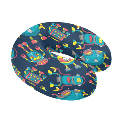 Robot Pattern Print Design A05 U-Shaped Travel Neck Pillow