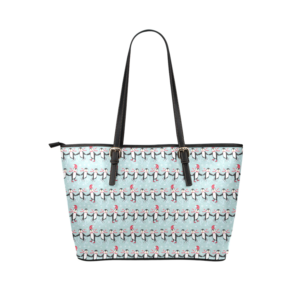 Penguin Sking Design Leather Tote Bag