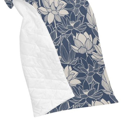 Water Lily Pattern Print Design WL04 Premium Quilt