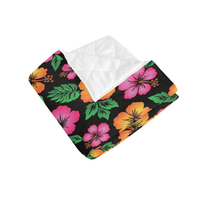 Hibiscus Pattern Print Design HB029 Premium Quilt