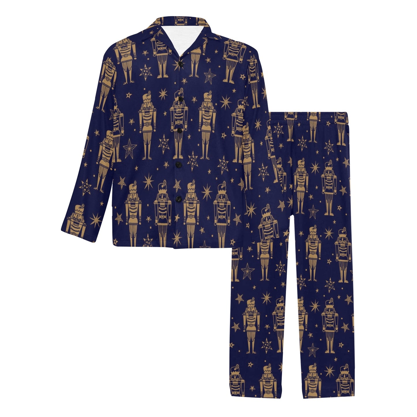 Nutcracker Pattern Print Design A05 Men's Long Pajama Set