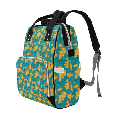 World Map Print Design LKS301 Diaper Bag Backpack