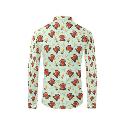 Thanksgiving Print Design LKS309 Men's Long Sleeve Dress Shirt