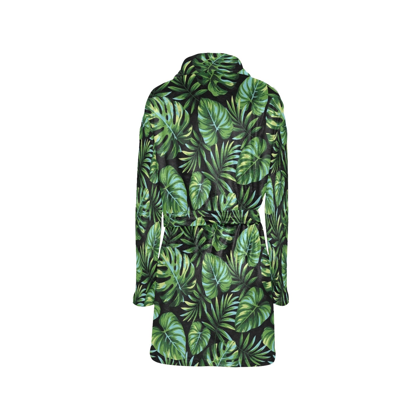 Palm Leaves Pattern Print Design PL013 Women's Fleece Robe
