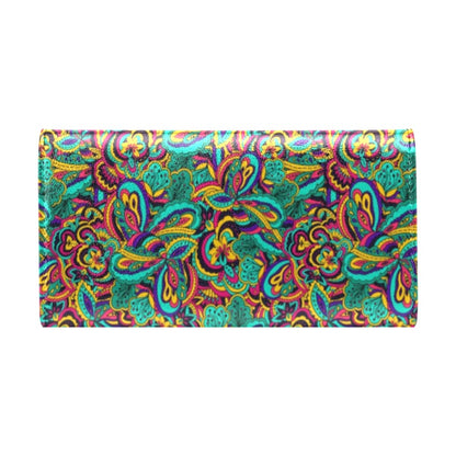 Psychedelic Trippy Floral Design Women's Trifold Wallet