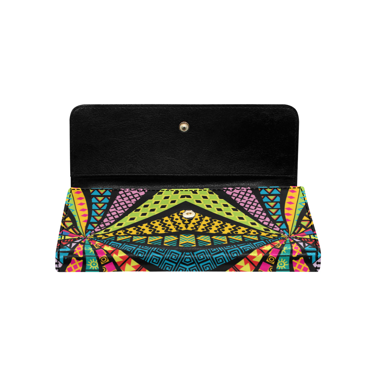 Kaleidoscope Pattern Print Design 05 Women's Trifold Wallet