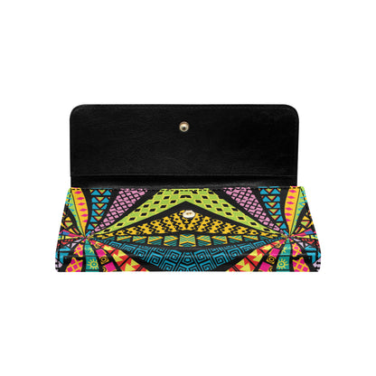 Kaleidoscope Pattern Print Design 05 Women's Trifold Wallet