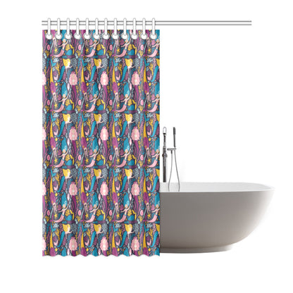 Mermaid Pattern Print Design 08 Shower Curtain