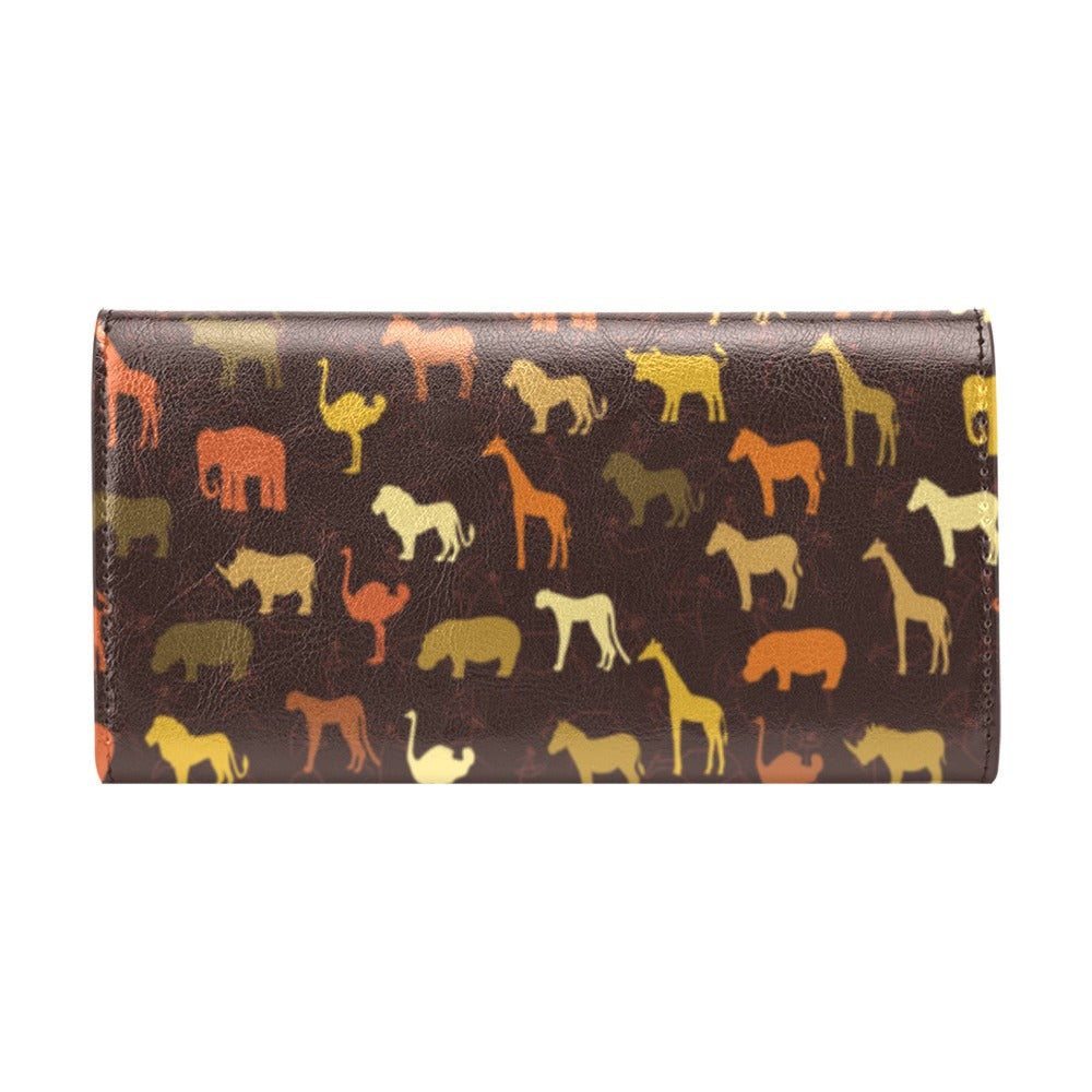 Safari Animal Print Design LKS301 Women's Trifold Wallet