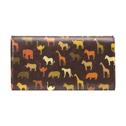 Safari Animal Print Design LKS301 Women's Trifold Wallet