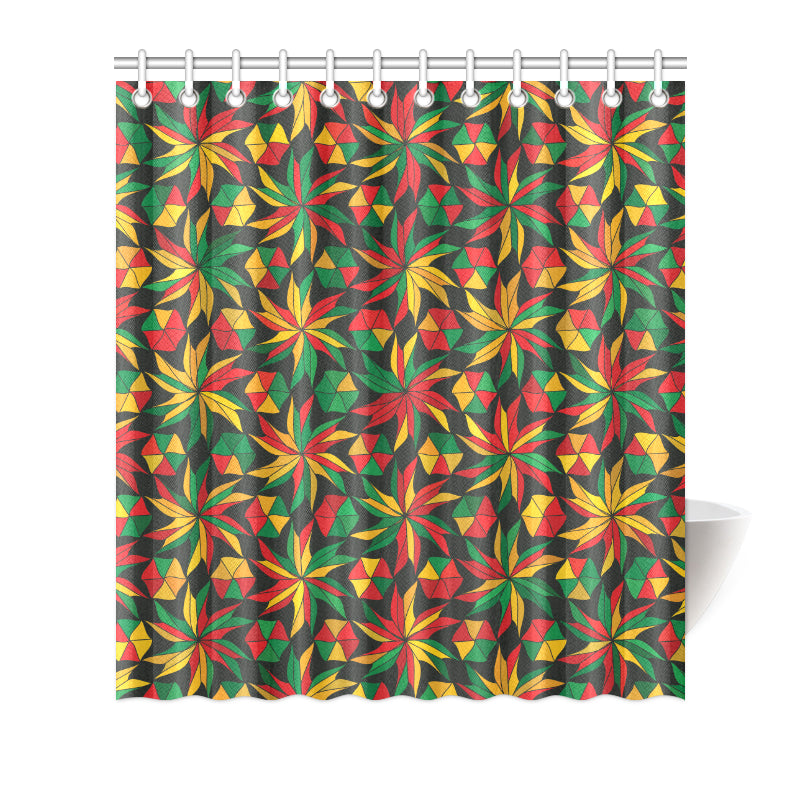 Rastafarian Pattern Print Design A03 Shower Curtain