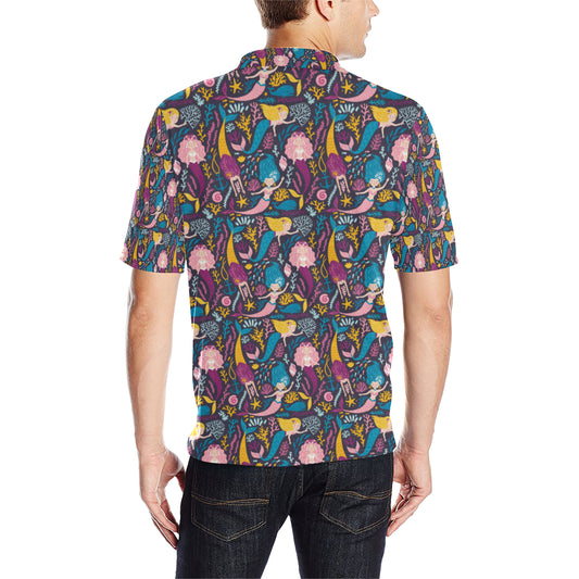 Mermaid Pattern Print Design 08 Men Polo Shirt