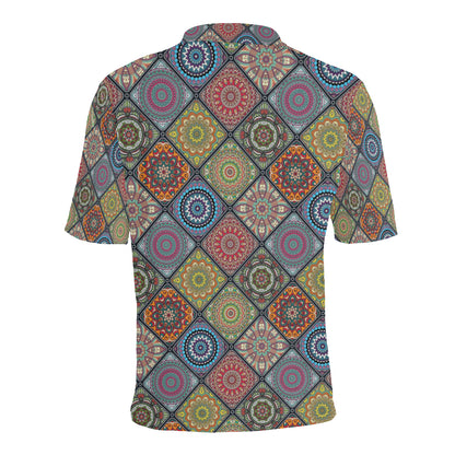 Bohemian Pattern Print Design 05 Men Polo Shirt