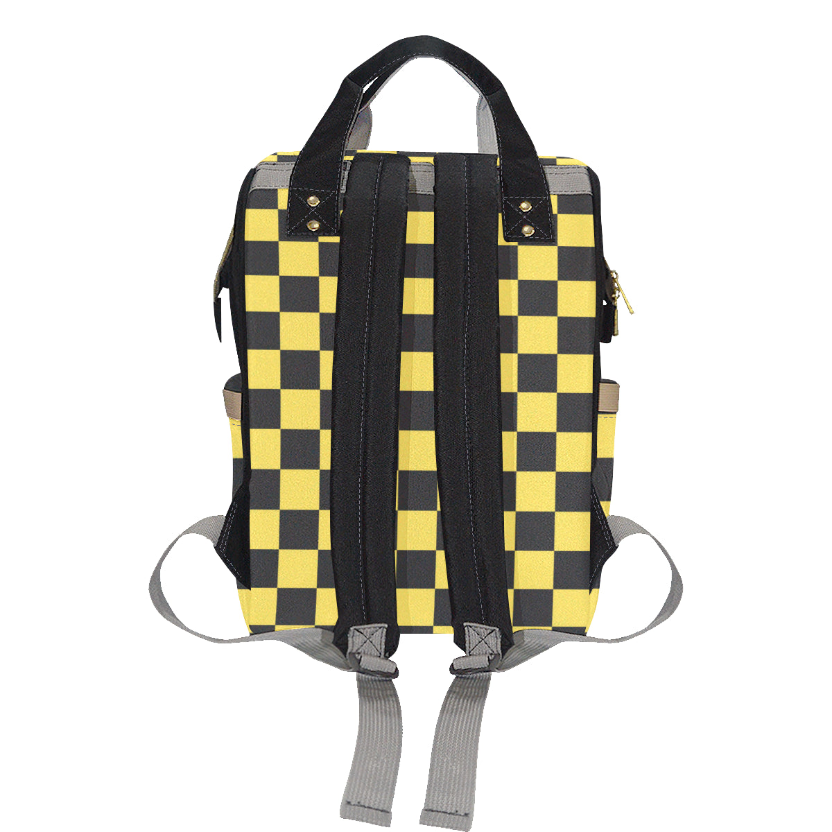 Checkered Yellow Pattern Print Design 03 Diaper Bag Backpack