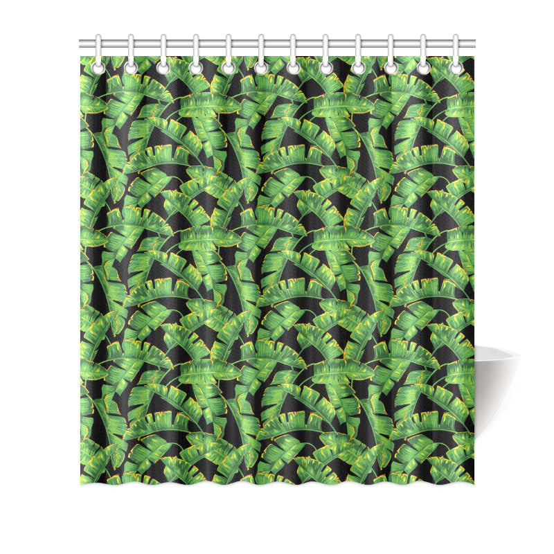 Banana Leaf Pattern Print Design 03 Shower Curtain