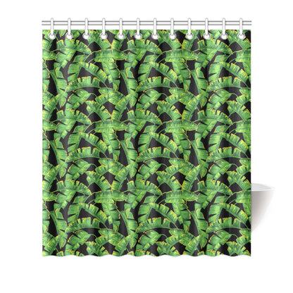 Banana Leaf Pattern Print Design 03 Shower Curtain