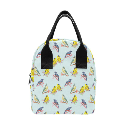 Bird Sweet Themed Print Pattern Insulated Lunch Bag
