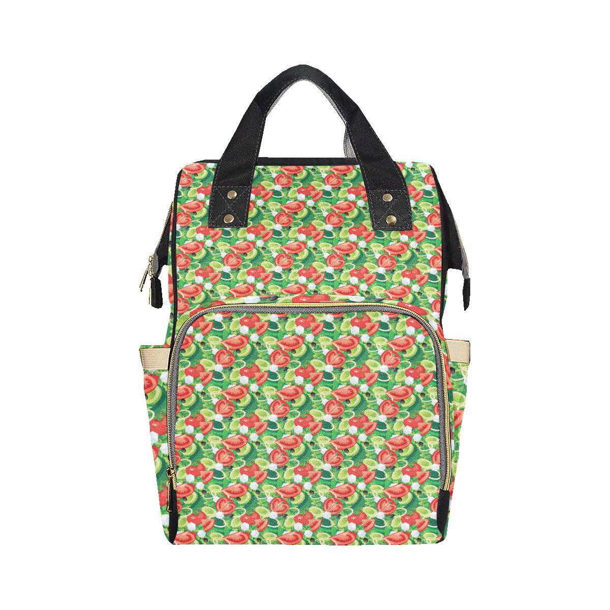 Vegan Salad Themed Design Print Diaper Bag Backpack