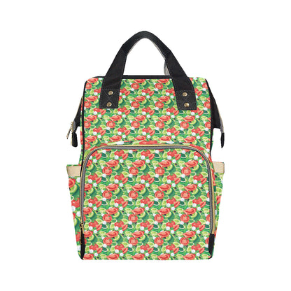Vegan Salad Themed Design Print Diaper Bag Backpack
