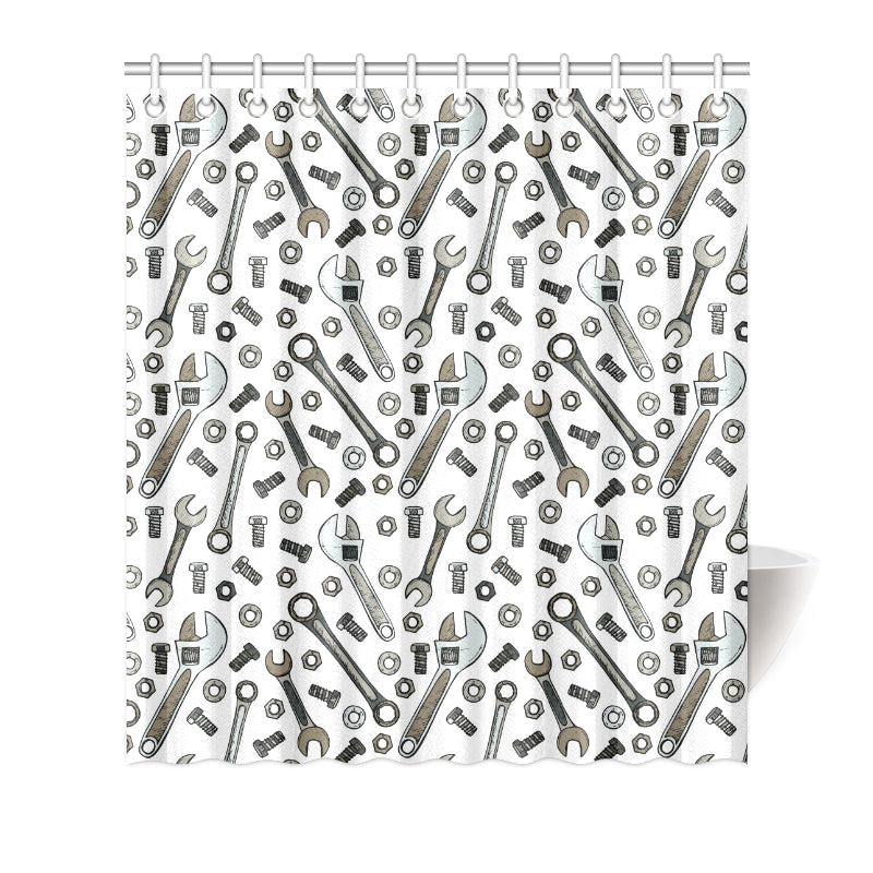 Mechanic Pattern Print Design 03 Shower Curtain