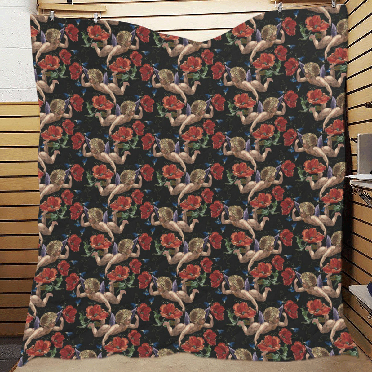 Cupid Pattern Print Design 05 Premium Quilt