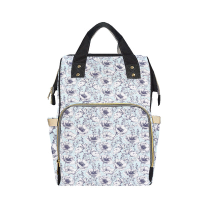 Anemone Pattern Print Design 02 Diaper Bag Backpack