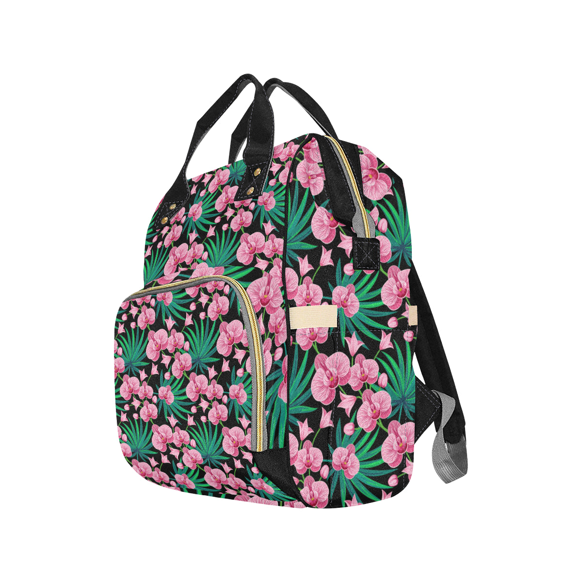 Orchid Pink Pattern Print Design OR06 Diaper Bag Backpack