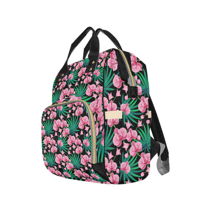 Orchid Pink Pattern Print Design OR06 Diaper Bag Backpack