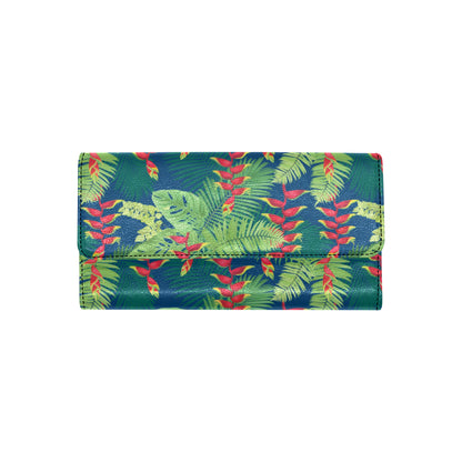 Heliconia Pattern Print Design HL08 Women's Trifold Wallet