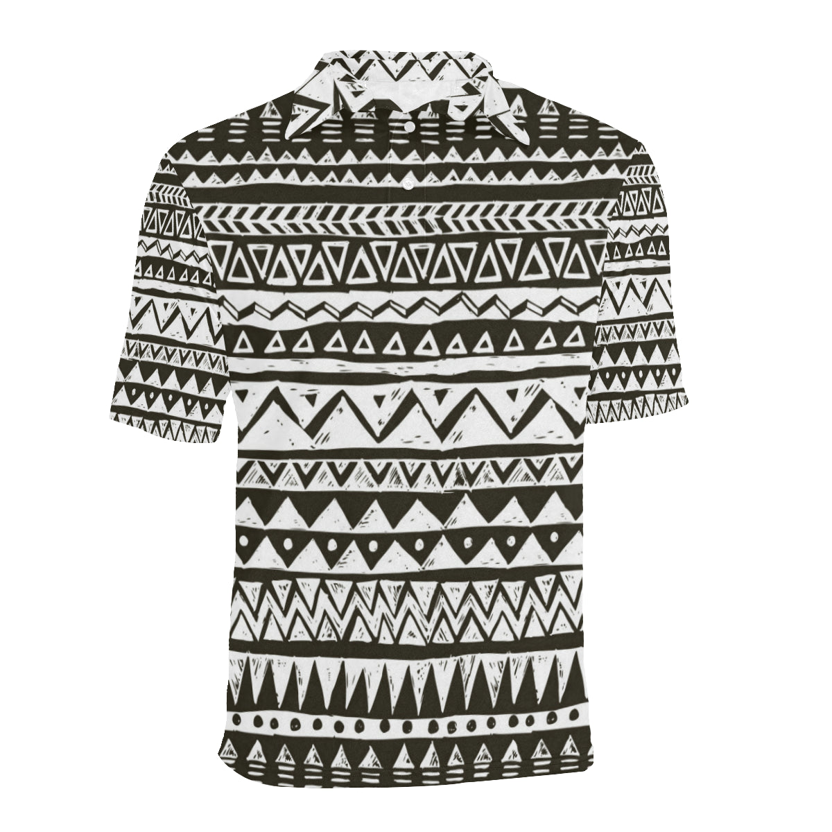 Hand draw Tribal Aztec Men Polo Shirt