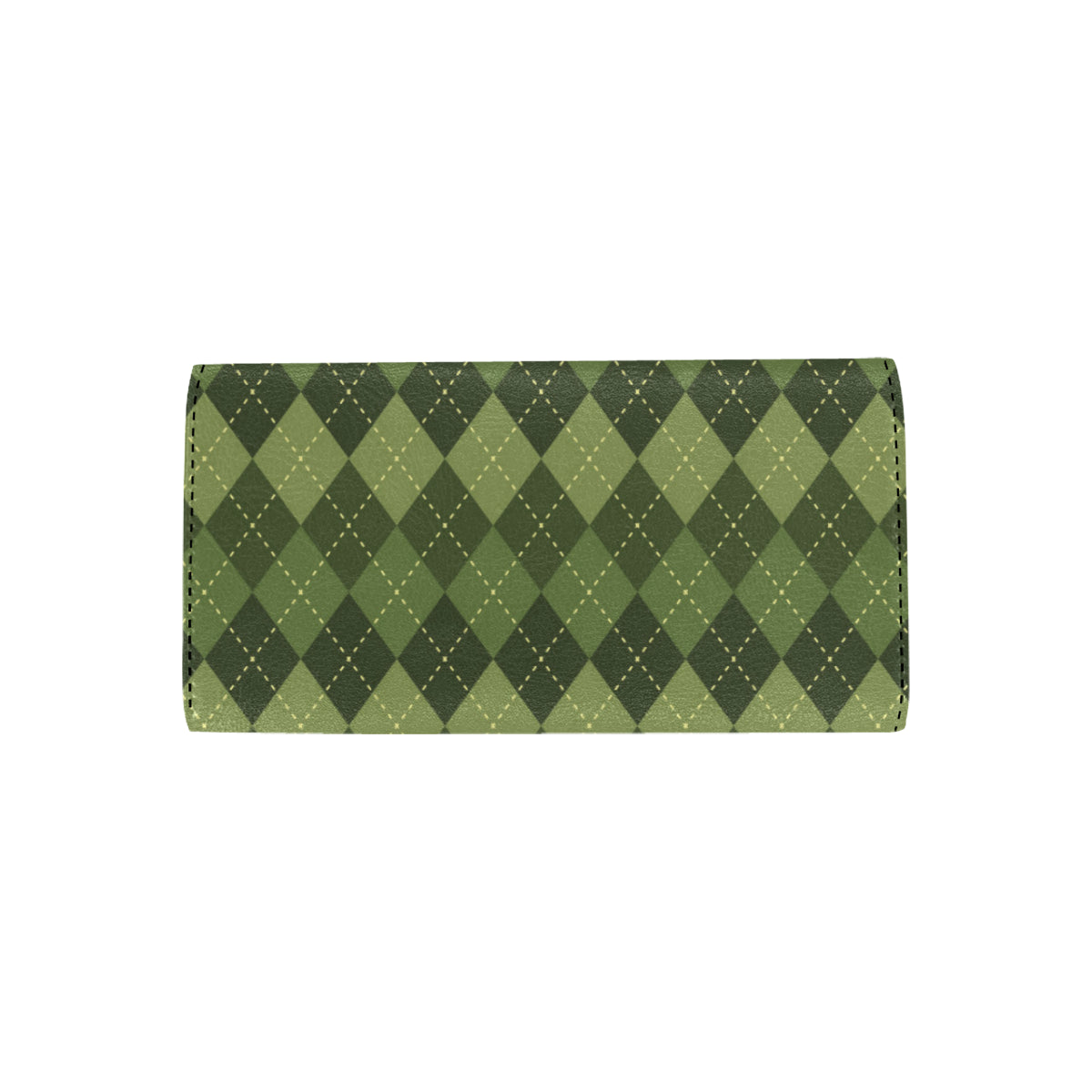Argyle Green Pattern Print Design 01 Women's Trifold Wallet