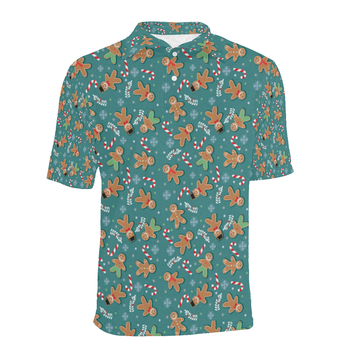 Gingerbread Pattern Print Design 05 Men Polo Shirt