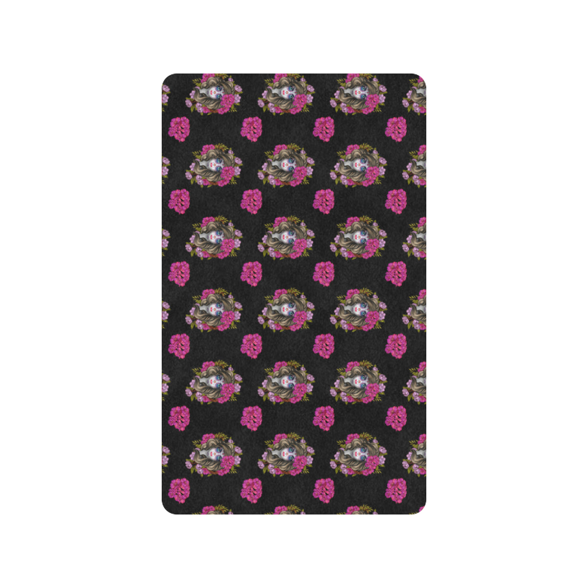 Day of the Dead Makeup Girl Rubber Doormat